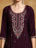 Varanga Women Zari Embroidered Yoke with All Over Floral Motif Buta Kurta with Trouser & Dupatta