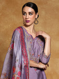 Varanga Women Zari Embroidered Yoke with All Over Floral Motif Buta Kurta with Trouser & Dupatta