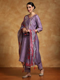 Varanga Women Zari Embroidered Yoke with All Over Floral Motif Buta Kurta with Trouser & Dupatta