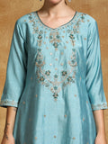 Varanga Women Floral Heavy Zari Embroidered Kurta with Trouser & Dupatta