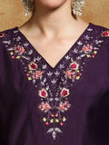 Varanga Women Floral Heavy Thread Embroidered Schffili Hem Kurta with Trouser & Dupatta
