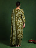 Varanga Women Floral Printed V Neck Kurta With Trouser & Dupatta
