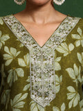 Varanga Women Floral Printed V Neck Kurta With Trouser & Dupatta