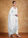 Floral Heavy Embroidered Kurta With Trouser & Dupatta