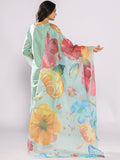 Varanga Women Floral Embroidered Cotton Straight Kurta with Trousers & Dupatta