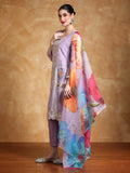 Varanga Women Floral Embroidered Regular Thread Work Pure Cotton Kurta with Trousers & with Dupatta