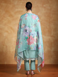 Varanga Women Thread Embroidered Kurta With Trouser & Floral Printed Dupatta