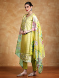Varanga Women Thread Embroidered Kurta With Trouser & Floral Printed Dupatta