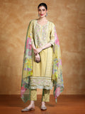 Varanga Women Thread Embroidered Kurta With Trouser & Floral Printed Dupatta