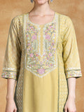 Varanga Women Thread Embroidered Kurta With Trouser & Floral Printed Dupatta