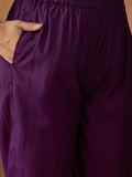 Zari Embroidered A line kurta With Trouser & contrast Dupatta