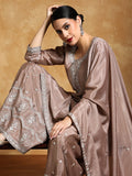 Varanga Women-Bead Work Kurta With Sharara And Dupatta