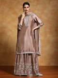Varanga Women-Bead Work Kurta With Sharara And Dupatta