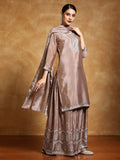 Varanga Women-Bead Work Kurta With Sharara And Dupatta