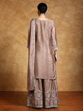 Varanga Women-Bead Work Kurta With Sharara And Dupatta