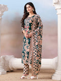 Floral Printed Kurta with Mirror Detailing Paired with Printed Trouser And Dupatta
