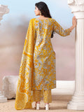 Floral Printed Kurta with Mirror Detailing Paired with Printed Trouser And Dupatta