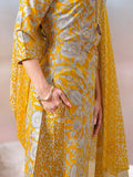 Floral Printed Kurta with Mirror Detailing Paired with Printed Trouser And Dupatta