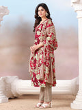 Floral Printed Kurta with Mirror Detailing Paired with Printed Trouser And Dupatta