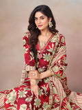 Floral Printed Kurta with Mirror Detailing Paired with Printed Trouser And Dupatta