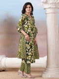 Floral Printed Kurta with Mirror Detailing Paired with Printed Trouser And Dupatta