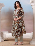 Floral Printed Kurta with Mirror Detailing Paired with Printed Trouser And Dupatta