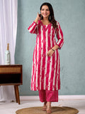 Stripper with Floral Printed Kurta with Trouser & Dupatta