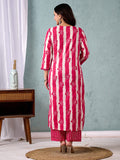 Stripper with Floral Printed Kurta with Trouser & Dupatta