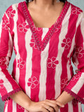 Stripper with Floral Printed Kurta with Trouser & Dupatta