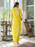 Varanga Women Mirror & Thread Embroidered Floral Printed Kurta with Trouser & Dupatta
