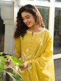Varanga Women Floral Motif Thread Embroidered Kurta with Trouser & Dupatta