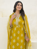 Varanga Women Mirror & Thread Embroidered Ethnic Printed Kurta with Trouser & Dupatta