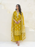 Varanga Women Mirror & Thread Embroidered Ethnic Printed Kurta with Trouser & Dupatta