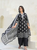 Varanga Women Mirror & Thread Embroidered Ethnic Printed Kurta with Trouser & Dupatta