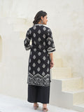 Varanga Women Mirror & Thread Embroidered Ethnic Printed Kurta with Trouser & Dupatta