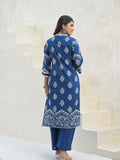 Varanga Women Mirror & Thread Embroidered Ethnic Printed Kurta with Trouser & Dupatta