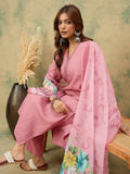 varanga Women A Graceful 3-Piece Set Featuring A Pink Self-Design Straight-Fit Kurta With Bell Sleeves, Solid Ankle-Length Trousers, And A Floral  Printed Dupatta For A Timeless Ethnic Look.