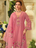 Varanga Women Floral Motif Thread Embroidered & Orangza Lace Detailed Kurta With Trouser & Dupatta