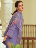 Varanga Women Floral Motif Thread Embroidered & Orangza Lace Detailed Kurta With Trouser & Dupatta