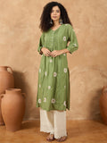 Varanga Women Kurta Set With Pin-Tucks Detailing And Overall Floral Motifs On Kurta And Dupatta