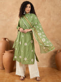 Varanga Women Kurta Set With Pin-Tucks Detailing And Overall Floral Motifs On Kurta And Dupatta