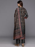 Varanga Women Patola Printed Mandrin Collar ,Straight Kurta With Solid Bottom And Printed Dupatta