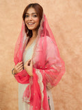 varanga Women Shimmer Kurta Set Adorned With Delicate Zari Lace Detailing  Paired With Net Dupatta.
