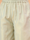 varanga Women Shimmer Kurta Set Adorned With Delicate Zari Lace Detailing  Paired With Net Dupatta.