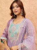 varanga Women Shimmer Kurta Set With Elegant Zari Embroidery, Paired With A Sequin-Detailed Net Dupatta.