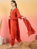 Varanga A Gracefully Beaded Yoke Kurta Paired With Solid Trousers And A Matching Dupatta
