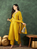 Varanga A Gracefully Beaded Yoke Kurta Paired With Solid Trousers And A Matching Dupatta