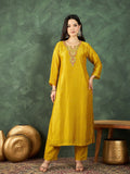 Varanga A Gracefully Beaded Yoke Kurta Paired With Solid Trousers And A Matching Dupatta