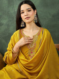 Varanga A Gracefully Beaded Yoke Kurta Paired With Solid Trousers And A Matching Dupatta