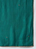 Varanga Purple 3-Piece Set With A Beadwork Yoke Kurta, Solid Trousers And Dupatta